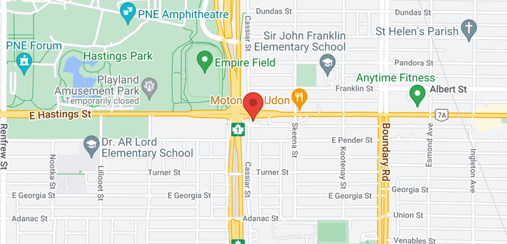 map of 203 3423 E HASTINGS STREET